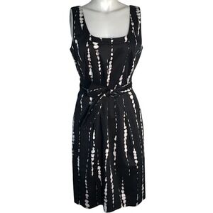 ANN TAYLOR‎ BLACK & WHITE WAIST TIE TANK DRESS